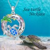 POTOPYY Sterling Silver Crystal Sea Turtle Necklace for Women -