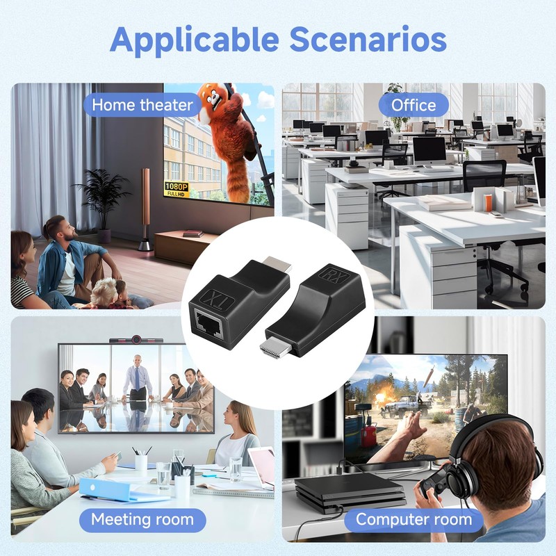 OIHCAZ HDMI to RJ45 Extender, 2-Pack HDMI Extender Transmitter and