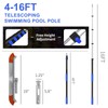 SKGPOLE 16FT Swimming Pool Pole with Brush, Upgraded Pool Pole