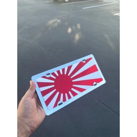Japan Rising Flag Mirror Acrylic laser cut license plate JDM style