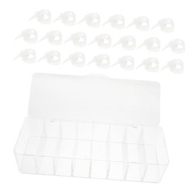 TEHAUX Transparent Cable Storage Organizer Box with Cover Compartment Design for Electronic Cables Includes Wire Ties for Desk and Home Use Capacity Dustproof