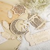 PEUTIER Wooden Ornaments, 8pcs Ramadan Kareem Plaque, Eid Mubarak Hanging
