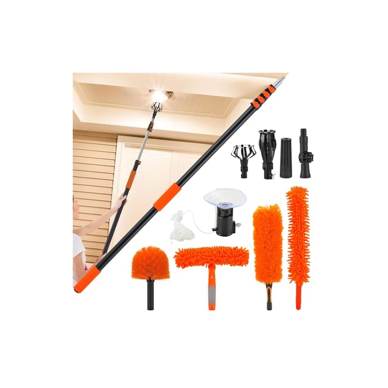 TRULYWIN 26FT Light Bulb Changer & Cleaning Kit, Telescoping Pole