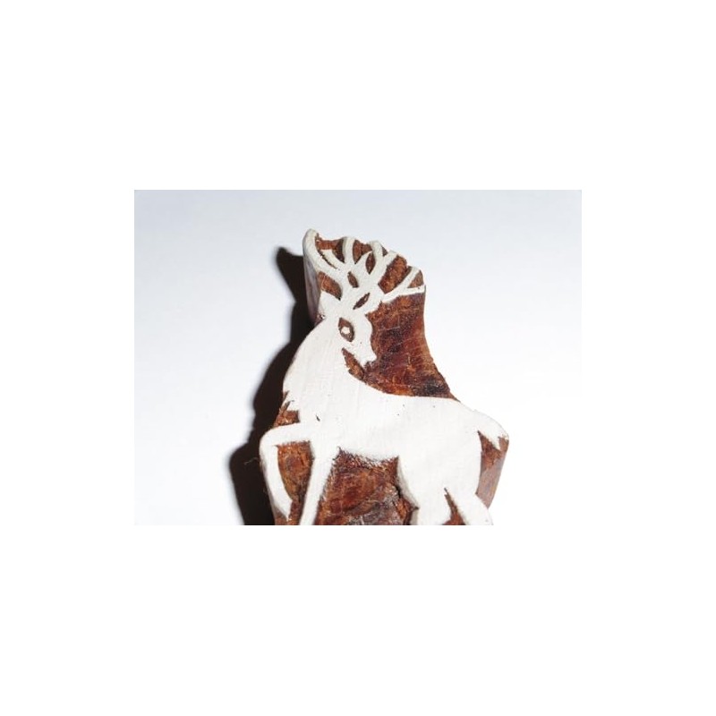 Reindeer Wooden Stamp Indian Hand Carved Printing Block