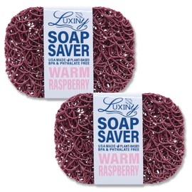 Soap Savers for bar soap, American Made by Luxiny, Lifts Soap in Soap Dishes & Shower Soap Holders -Handmade Soap Lasts Longer -Made from Plant Materials (Raspberry)