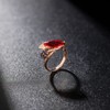 CKHAO Women's Ring - 19mm Rose Gold Plated Red Natural