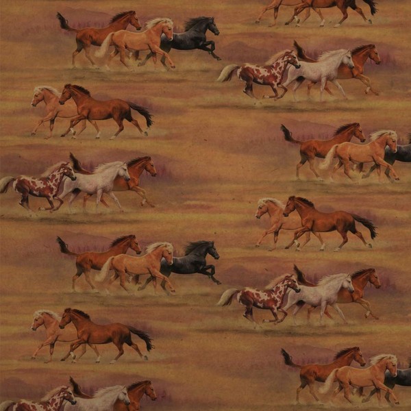 GRAPHICS & MORE Horses Wild Running Pattern Premium Kraft Roll
