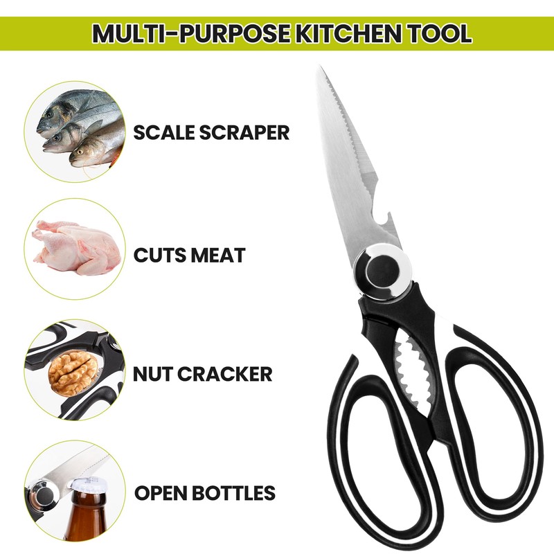 Albert Austin Multipurpose Sharp Kitchen Scissors with Protective Cover Stainless