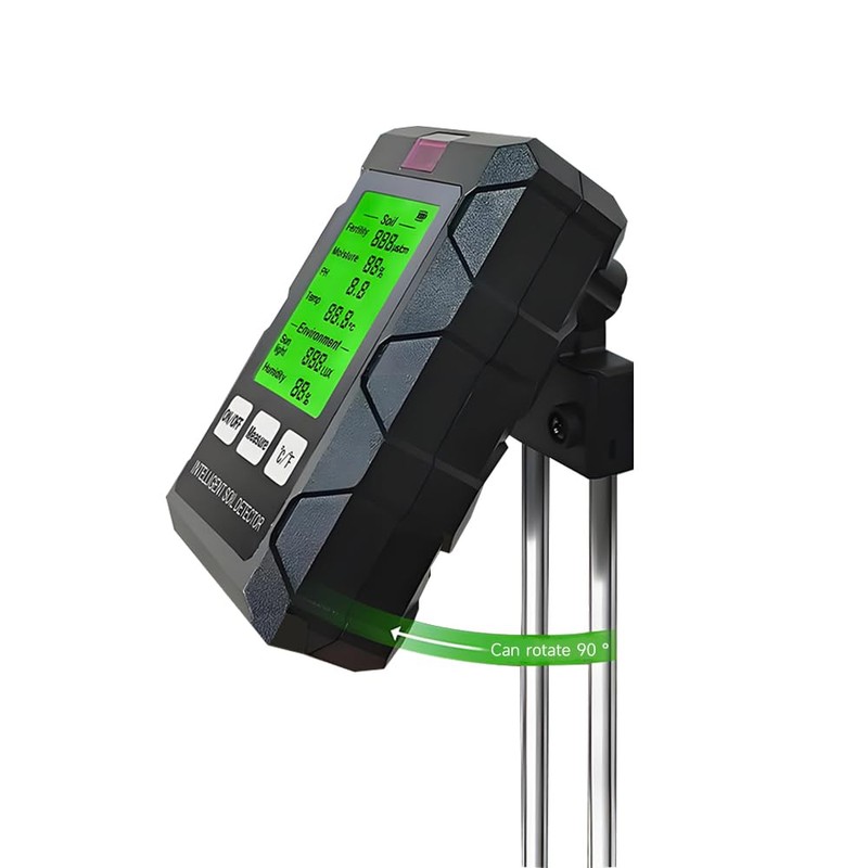QUMOX 6-in-1 Soil Tester Meter with Rotatable Screen – Measures