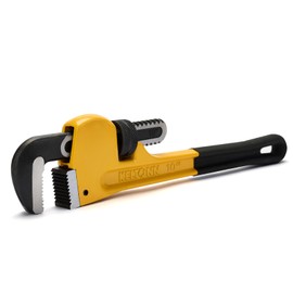 Fancytool 10 Inch Pipe Wrench, Heavy Duty Forged Steel Adjustable Wrench with Precision Worm Gear and Serrated Jaw, for Plumbing & Pipe Maintenance