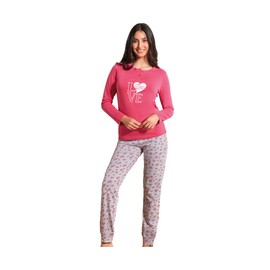 NOTTINGHAM Women's 100% Cotton Jersey Pyjamas for Women, Item 49961 Fuchsia, L