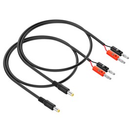 PNGKNYOCN DC 5.5mm x 2.5mm to 4mm Banana Plugs Cable,DC 5525 Male to 4mm Bullet Banana Plug18AWG Cable Connector 50cm 1.6FT (2-Pack)