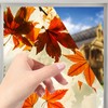 Nuxovilar Frosted Glass Maple Leaf Window Film, 16.9×39.4inch, Autumn Maple