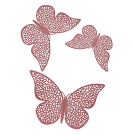 150Pcs 3 Size 3D Butterfly Wall Decor Adhesive Removable Stickers for Baby Shower Party Wedding Party Decoration (Rose Gold)