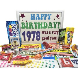 RETRO CANDY YUM ~ 1978 48th Birthday Gift Box Nostalgic Candy Assortment from Childhood for 48 Year Old Man or Woman Born 1978