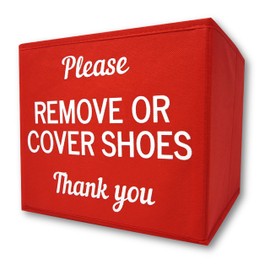 RE GOODS Shoe Cover Box | Disposable Shoe Bootie Holder For Realtor Listings and Open Houses, Please Remove Your Shoes Sign, Real Estate Agent Supplies (5)