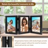 Triple Photo Frame 4x6 Hinged Folding Wood Picture Frame with