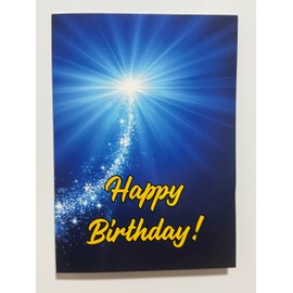 Greeting Cards Tomorrow Birthday Card, Blue with Sun Starburst Design, Gold Text, Contemporary Style, Blank Inside with Verse, 7x5 Inches