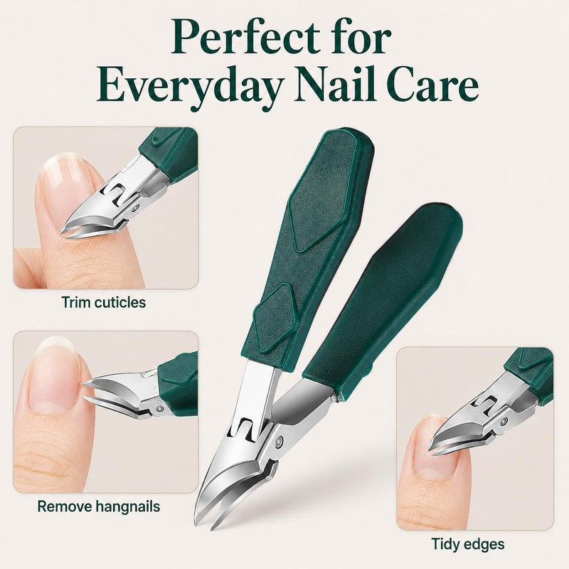 Wide Jaw Opening Anti-Splash Slanted Nail Clipper, Eagle Beak Beveled