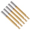 5Pcs 3‑Flute Flat End Milling Cutter Ti Plating Router Bits