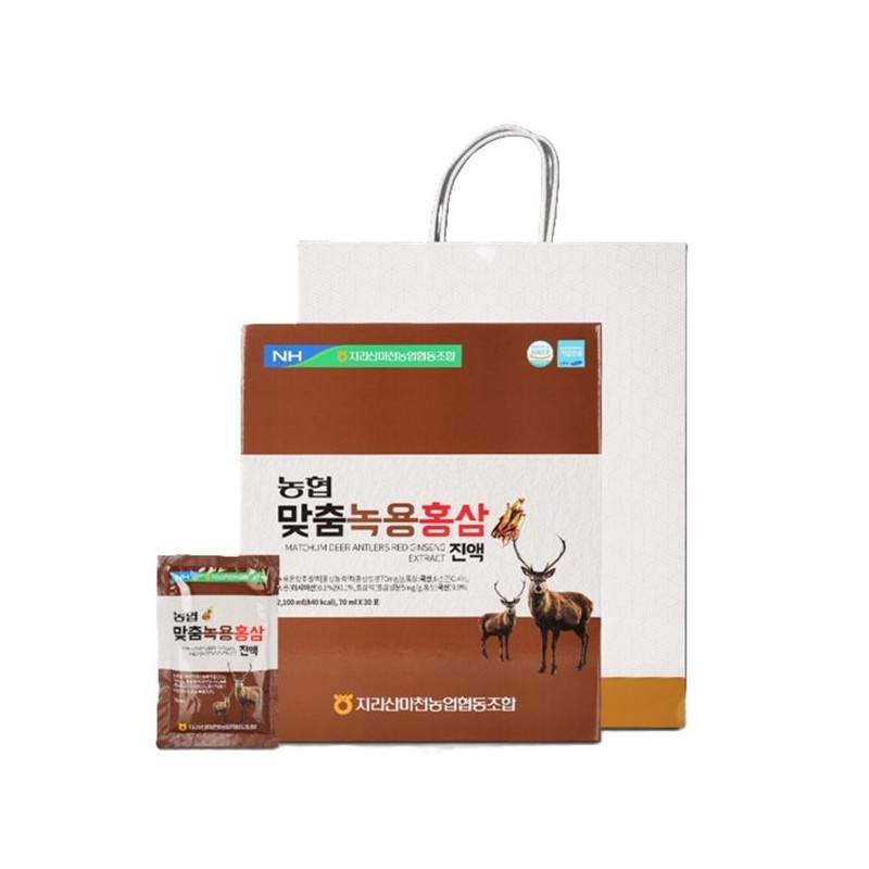 러시아산 녹용 국산 6년근 홍삼 농축액 진액 30포x1박스 부모님 어르신
