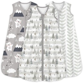 Yoofoss Baby Sleep Sack 18-24 Months 0.5 Tog Wearable Blanket for Baby, 3 Pack 100% Cotton Infant Toddler Sleeping Sack 2-Way Zipper Lightweight Sleep Sack