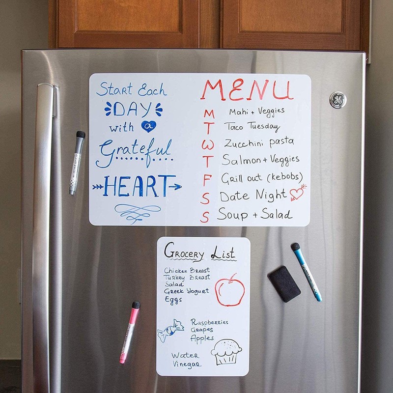 HOMOH Magnetic Sheet for Refrigerator, 2 Magnetic Whiteboards, Office Use,