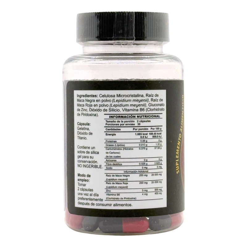 Maca Negra Maca Roja 60 Cápsulas Altus Natura Sin Sabor