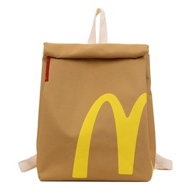 McDonald's Classic retro Fashion large-capacity backpack, interesting canvas backpack, cute casual canvas bag, crossbody bag - Color: Backpack