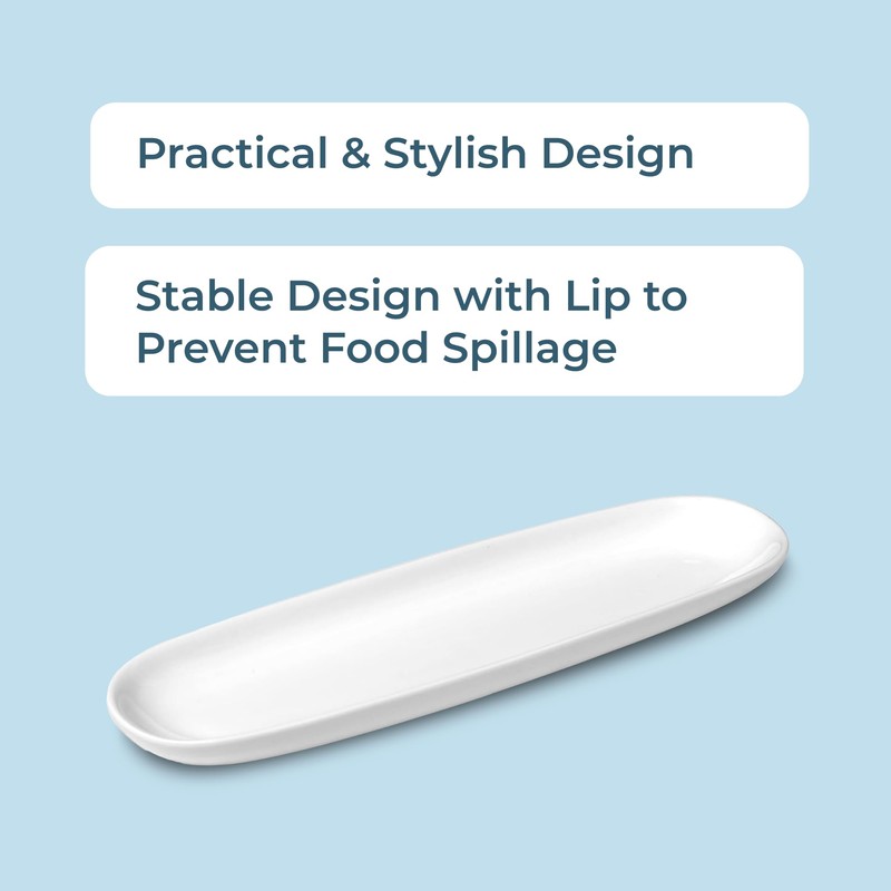 Sisson Distribution 12" Elegant White Porcelain Sushi Serving Platter -