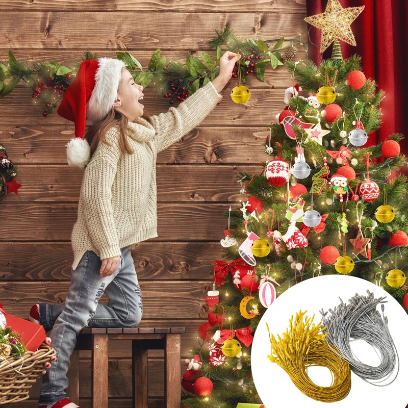 400 Pieces Christmas Ornaments Hangers with Snap Fastener, Precut Hanging