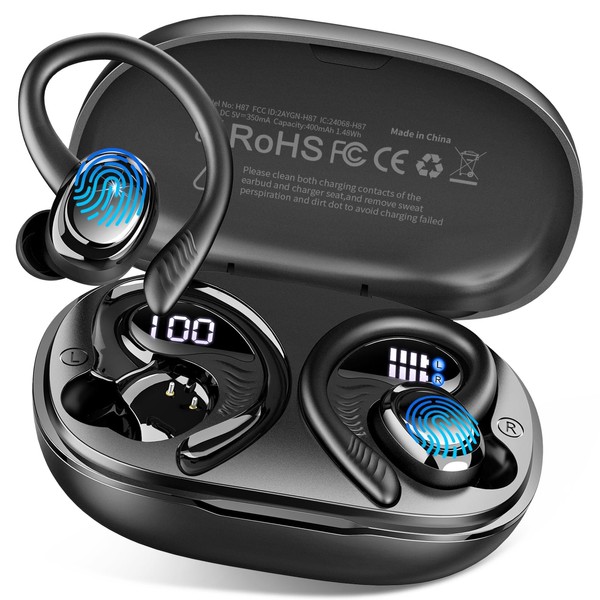 Hupoaf Wireless Earbuds Bluetooth 5.4 Headphones Sport, 2025 Bluetooth Earbuds