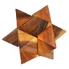 Star Puzzle Medium, Interlock 3D Puzzle with 6 Wooden Pieces,