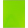 JAM PAPER Laminated Two Pocket Glossy Folders - Lime Green
