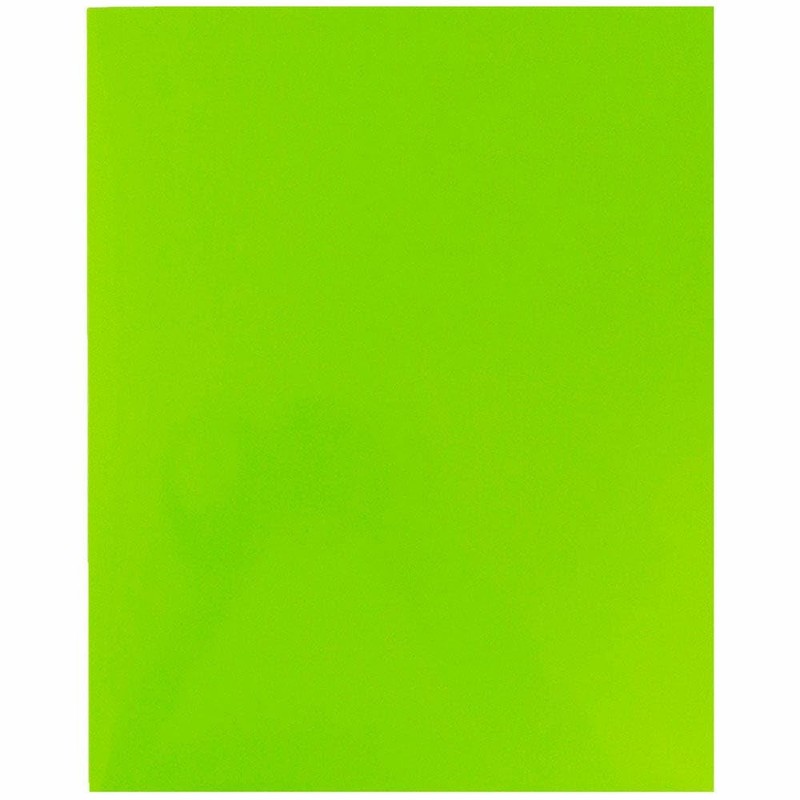 JAM PAPER Laminated Two Pocket Glossy Folders - Lime Green