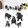 5pcs Black Bear Figure Toys Realistic Wild Animals Bear Action