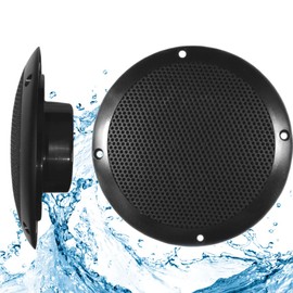PQN Audio ECO50-4BK 5 inch Waterproof Marine Speakers - for RV, Camper, Boat, Wall and Floor Outdoor Speakers and Hottub
