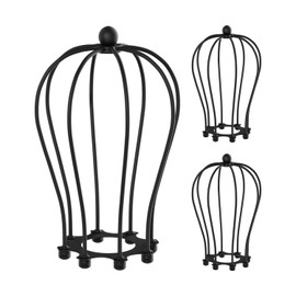 ledscom.de Pack of 3 Cage Lampshade, Black, 115 mm Diameter
