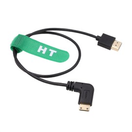 HangTon Mini HDMI 4K 60p 8K UHD Cable for Nikon Z5 D750 Sony CX7 Canon EOS 5DIV ATOMOS Ninja V Port Keys Video Assist Monitor Type A C HDMI 2.1 Right Angle 30 cm