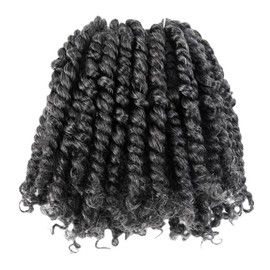 KAVSORAPI Passion Twist Crochet Hair 6 Inch Pre Twisted Crochet Braids Long Pre looped Crochet Twist 8 Packs (Salt and Pepper)