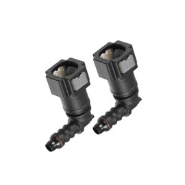 Partuto Car Fuel Line Hose Quick Release Connector 90 Degree 5/16" 7.89mm SAE to 1/4" 6mm Disconnect Hose Plastic Gray (Set of 2) Replacement