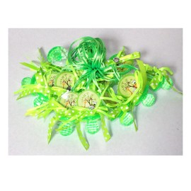 RBN Jungle Animal Theme Baby Shower | Jungle Safari Noah's | Set of 12 Diamond Cut Pacifiers Necklace | Baby Shower Decorations | Favors | Prize, green, 1 Count (Pack of 12)