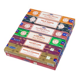 Genuine Nag Champa Pack of 12: Nag champa, Soul Searcher, Super Hit, Path Breaker, Tree of Life, Sandalwood, Seven Chakra, Aromatic Frankincense, Divine Karma, Gold Gleam, Indian Rose, Silver Spirit
