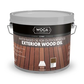 WOCA Denmark - Exterior Wood Oil - Water Based Penetrating Stain for Outdoor Wood Decks, Fences, Siding and Furniture - 2.5L - Hazelnut