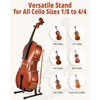 MUSO Cello Stand with Bow Holder,A-Frame Floor Stand with Padded