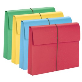 Smead Colored Expanding File Wallet with Flap and Cord Closure, 2" Expansion, Letter Size, Assorted Colors, 50 per Box (77251)