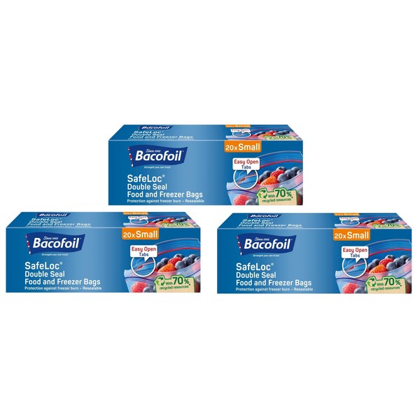 60 x Double Seal Food Storage and Freezer Bags with