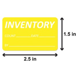 Inventory Labels (3 x 1.5 inch, Bright Yellow - 300 Labels) Inventory Count Writable Stickers for Inventory Management or Inventory Control