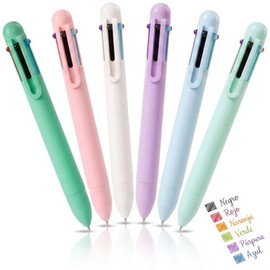 30 Pcs Bolígrafos Multicolores 6 en 1 de 0.5mm, Bolígrafo de Colores | Pluma Multicolor de Punta Fina para Oficinas Escolares y Como Regalo para Estud