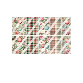 Pastel Christmas Plaid Full Nail Art Decals - Waterslide Nail Decals